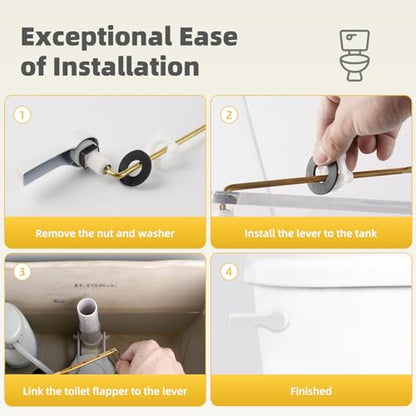 Universal Front Mount Metal Toilet Handle Replacement, Solid Brass, White | Toilet Flush Handle Lever with Adjustable Stainless Steel Chain, Compatible with Kohler, American Standard, TOTO, Mansfield - color: White, style: Front Mount Design