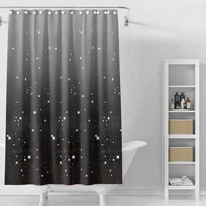 Shower Curtain Liner 72 x 72, Plastic Waterproof 4G Lightweight Shower Liner for Bathroom, with Grommets Holes and 3 Heavy Duty Magnetic Weights - color: Black Star