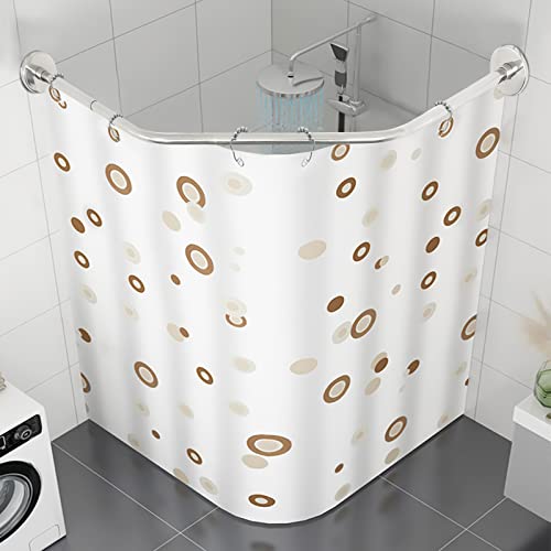 Shower Curtain Rod, Wall Mount Curved Shower Curtain Rod, Stainless Steel Shower Rod Tension Curtain Rod Rail for Bathroom, Bathtub, Dressing Room, Bedroom Silver