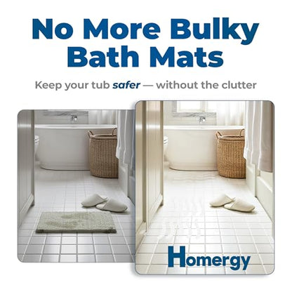 Anti-Slip Shower Stickers - Help Reduce Slipping in Bathtub & Shower, Clear Non-Slip Bath Strips, Strong Adhesive Bathtub Appliques Suitable for Homes with Kids, Adults & Seniors - 24 Pcs - Homergy - color: Aura Clear