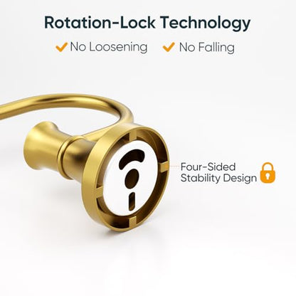 Toilet Paper Holder Wall Mounted Bathroom Tissue Holder Brushed Gold | Pivoting Tissue Roll Holder, High Quality Stainless Steel Hand Towel Ring Rustproof, Bathroom Accessories,Toilet Storage - color: Brushed Gold