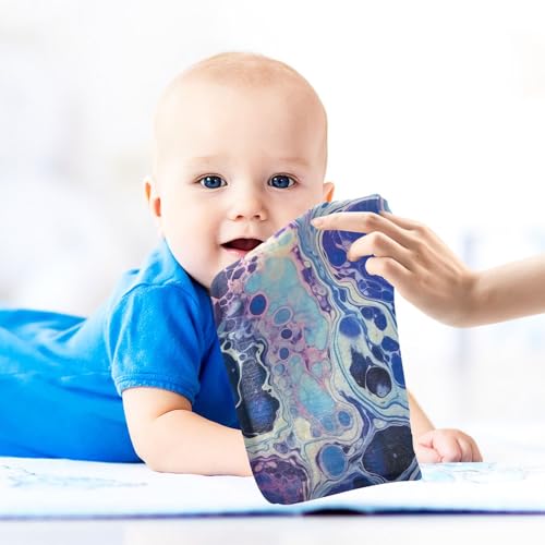 Blue Purple Texture Baby Washcloths, 5 Pack of Cotton Newborn Washcloths, Extra Soft & Ultra Absorbent Muslin Washcloths Baby, Unisex 12 X 12 in - size: 12x12 Inch (5Pack)