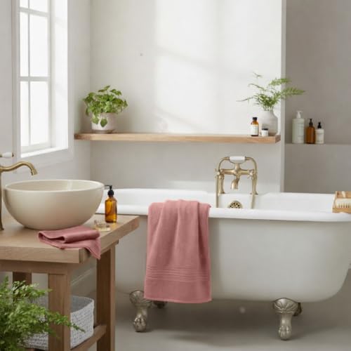 8 Piece Bath Towels for Bathroom - 100% Cotton, Soft Absorbent Bathroom Towels Set - 2 Extra Large Bath Towels, 2 Hand Towels & 4 Washcloths - Hotel Spa Thick Plush Towel, Rose Tan - color: Rose Tan (Pack of 8)