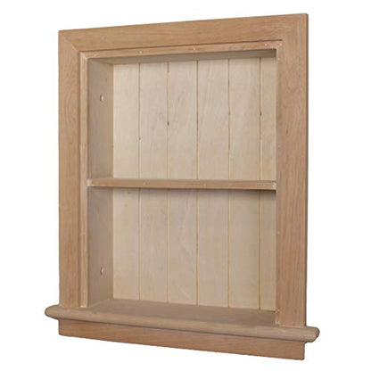 14x18 Aiden Recessed Wall Niche Medicine Cabinet Replacement, in The Wall Bathroom Cabinet Insert Shelf/Shelves, Made in North America, Real Wood, NO MDF, Beadboard, Unfinished - color: Unfinished, size: 14x18
