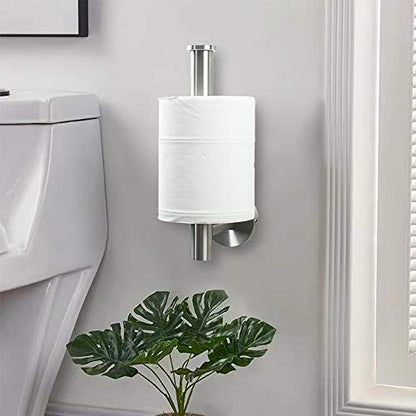 TocTen Toilet Paper Holder, Wall Mounted Tissue Roll Holder for Bathroom, Thicken 304 Stainless Steel Drilling Paper Dispenser Rack for Bathroom Kitchen (Brushed Nickel) - color: Brushed Nickel-round
