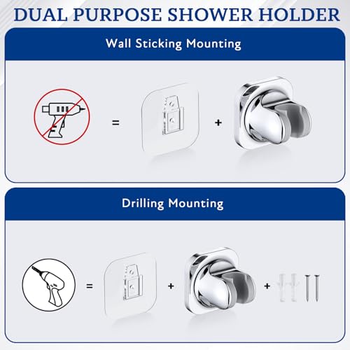 G-Promise 6.1 Inch Low-level Shower Diverter with Handheld Holder (Chrome) | All Metal Construction, 4 Spray Settings, 6.1 Inch Low Diverter, Dual Mount Shower Holder, Standard Thread Connection - color: Chrome, size: 4-Settings