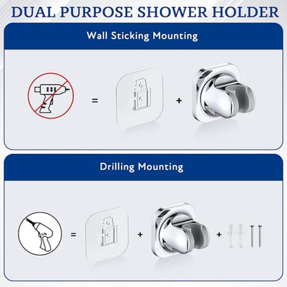 G-Promise 6.1 Inch Low-level Shower Diverter with Handheld Holder (Chrome) | All Metal Construction, 4 Spray Settings, 6.1 Inch Low Diverter, Dual Mount Shower Holder, Standard Thread Connection - color: Chrome, size: 4-Settings