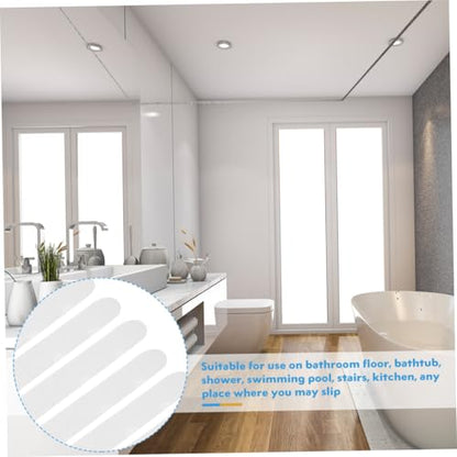 BESTYASH 30Pcs Anti-Slip Strips PET Bath Safety for Showers Stairs | Concave Convex Line Surface, White Finish, Adhesive Grip Aid, for Bathtubs and Floors