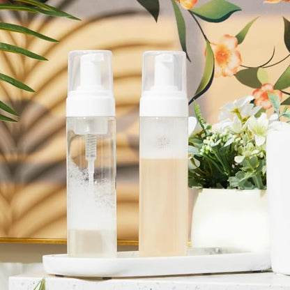 Havawish 12 Pcs 8 Oz/ 250 ml Foam Pump Bottle Transparent Empty Foaming Spray Dispenser Refillable Plastic Portable Bottle for Travel Hand Soap, Lash Cleanser - size: 8 Oz/ 250 ml