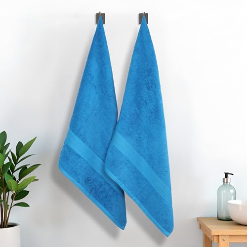 SUPERIOR Eco-Friendly Cotton Lightweight Bath Sheets, for Bathroom, Shower, Pool, Quick Dry Home Essentials, Sustainable Towels, 2 Pack Oversized Towels, Includes 2 Bath Sheets, 34" x 68", Aster Blue - color: Aster Blue - Z