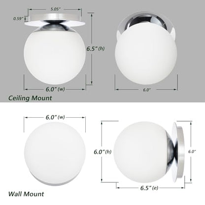 Chrome Wall Sconces, 1 Light Modern Globe Sconce, Wall Light for Bedroom Bathroom Living Room & Hallway Vanity Lighting, Ceiling Light Fixture (1-Light, Chrome) - color: Chrome, size: 1-Light