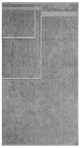 American Veteran Towel, 6 Piece Towel Set for Bathroom, 100% Cotton Turkish Bathroom Towels, 2 Bath Towels 2 Hand Towels 2 Washcloths, Cool Grey - color: Light Grey, size: X Large 6 PC