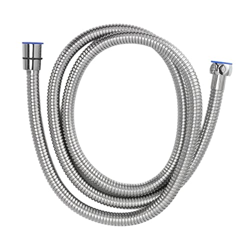 59in Shower Hose, 3 Layers Pressure Stainless Steel Flexible Long Shower Hose with Hot Cold Nozzles, Universal Fit for Bathroom Replacement (Electroplated) - color: Electroplated