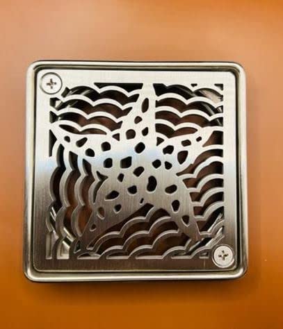 Starfish Designer Drains, Square Shower Drain Replacement for Kerdi Schluter Size (Brushed Stainless Steel) - color: Brushed Stainless Steel