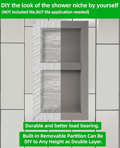Tile Ready Shower Niche Insert 12"x28",Embedded Size 13"x29",Depth 4" | Waterproof and Ready-to-Tile Niche for Shower Wall,Recessed Showers Shelf Niches Box for Bathroom Renovation/Soap Storage - size: Inner 12"x28"/Outer 16"x32"