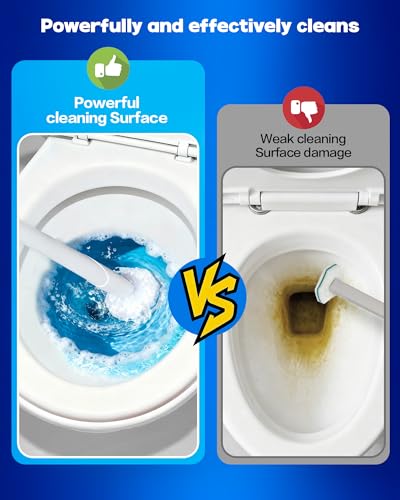 100 pack disposable toilet brush refills compatible with Clorox toilet brushes, water-activated foam, secure snap-on fit, non-scratch cleaning pads, hygienic disposable brush heads - color: 100Pack