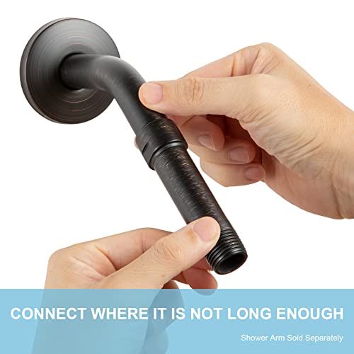 OFFO Shower Head Extension Arm 3 in, Oil Rubbed Bronze Shower Arm Extension Shower Head Extender Made of 304 Stainless Steel Shower Pipe Extension - color: Oil Rubbed Bronze, style: 3 in