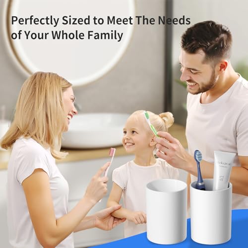 Bathroom Tumbler 13.75oz 1PK- Non Slip Plastic Toothbrush Cup, White | Easy to clean 390ml plastic bathroom tumbler with non-slip grip. Durable toothbrush cup for home, travel and business - color: White, size: 1PC