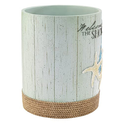 Avanti Linens - Waste Basket, Decorative Trash Can, Coastal Inspired Bathroom Decor (Beachcomber Collection) - size: Wastebasket