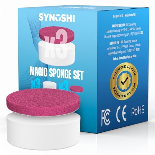 SYNOSHI PRO Electric Spin Scrubber Magic Melamine Sponge Set of 3 | for Bathroom & Shower Cleaning Brush, Kitchen Brush Head For Power Scrubber - Magic Sponges