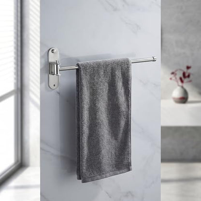Swivel Towel Rack Wall Mounted, 1/2/3/4-Bar Options, 12.8" Long Arm SUS304 Stainless Steel, No Drill Adhesive 180° Rotating, Heavy Duty Rustproof Towel Bar for Bathroom Kitchen (Holds 30 lbs) - color: 1-bar