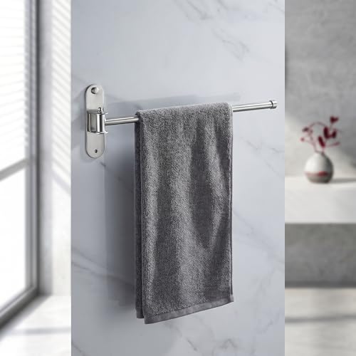 Swivel Towel Rack Wall Mounted, 1/2/3/4-Bar Options, 12.8" Long Arm SUS304 Stainless Steel, No Drill Adhesive 180° Rotating, Heavy Duty Rustproof Towel Bar for Bathroom Kitchen (Holds 30 lbs) - color: 1-bar