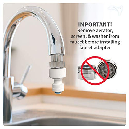 AquaticLife Brass Faucet Adapter Kit, Kitchen and Bathroom, 3-Piece | Male-to-female adapters connect faucets to garden hoses, water filters, and aquarium vacuums