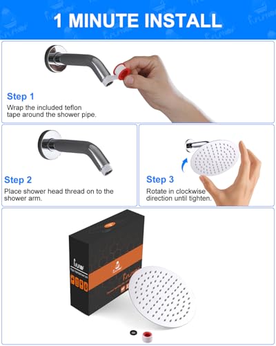 Rain Shower Head - 10 Inch Round 304 Stainless Steel Metal Shower Head Self-Cleaning Silicone Nozzles Pressure Boosting Design Ceiling or Wall Mount Rainfall Showerhead - size: 10 Inch Round