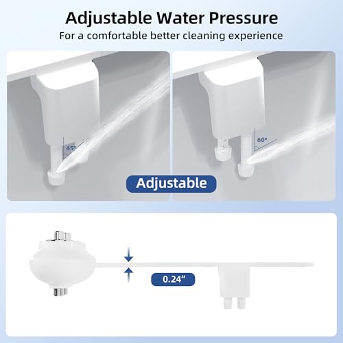 Ultra-Slim 3-in-1 Bidet Attachment for Toilet, Adjustable Warm/Cold Water & Pressure, Self-Cleaning Dual Nozzles for Posterior & Feminine Wash, Easy Install (White） - color: Chrome, Cold & Warm
