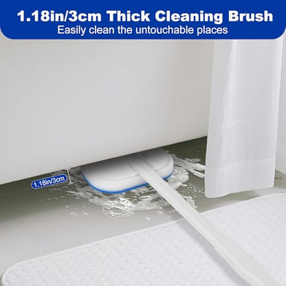 MOSEN Scrub Brush for Shower,4-in-1 Cleaning Brushes with 4 Different Function Cleaning Heads Brush for Shower Cleaning Bathroom Kitchen Car Tub Tile