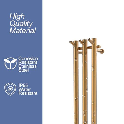 Electric Towel Warmer Rack, Wall Mount 3-Bar Stainless Steel, 38 in, Gold - color: Gold