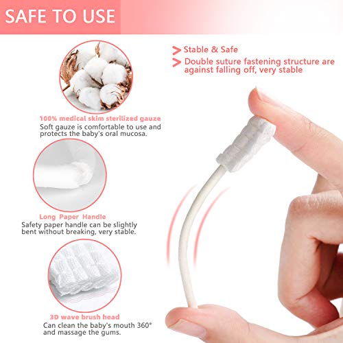 EASICUTI Baby Tongue Cleaner,Baby Toothbrush Disposable Gauze Cleaner 42PCS | Baby Oral Cleaner, Newborn Toothbrush for Baby Mouth Gum Clean, Silicone Finger Toothbrush, Infant Toothbrush for 0-36 Month - size: 1 Count (Pack of 42)