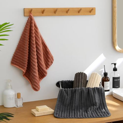 4 Pack Microfiber Hand Towels 14×29.6 Inches Absorbent Quick Dry | Luxury Towels Set Multi Use for Bathroom Kitchen Shower Spa Gym Pool