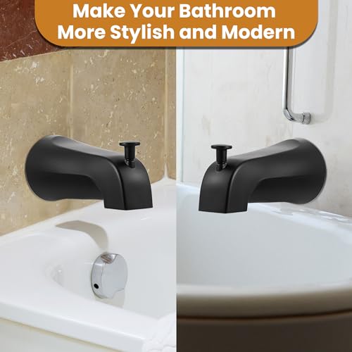Dreyoo Tub Spout, Tub Faucet for Bathtub (Matte Black,Simple) | Bathroom Bathtub Faucet with Adapters, Hex Wrench, Universal Faucet for Bathtub Fits 1/2" Copper Pipe, 1/2" IPS and 3/9" IPS - color: Matte Black, style: Simple