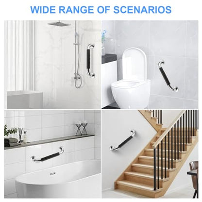 2 Pack Grab Bar Rail Anti-Slip Bathroom Shower Grab Bars for Seniors Elderly Wall 12inch Stainless Steel Safety Handicap Handle Bath Bathtub Toilet Rail