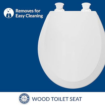 BEMIS 500EC 390 Toilet Seat with Easy Clean & Change Hinges,Round,Cotton White,(Pack of 2) - size: Round (Pack of 2), style: Minimalist