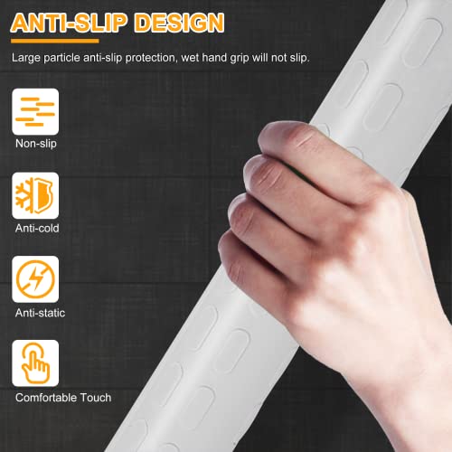 YUCHENGTECH Flip Up Handicap Grab Bar Foldable Toilet Grab Bar 29.5 INCH Wall Mount Folding Toilet Safety Rail with Floor Support for Bathroom for Elderly Disabled Senior Pregnant