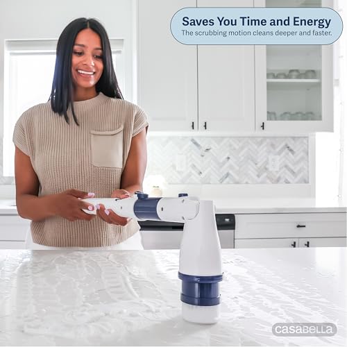 Casabella Power Spin Scrubber, Extendable to 47.5” – Cordless Electric Cleaner for Shower, Kitchen, Bathroom, Tile, Tub, Car, Deck - Rechargeable Spin Brush with Adjustable Brush Head & 4 Attachments - style: Extendable