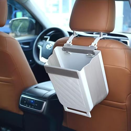 Foldable Trash can containing 20 Garbage Bags, Foldable Kitchen and Bathroom Garbage Bins, Suitable for Cars, Camping, Offices, bedrooms, Easy to Carry, White