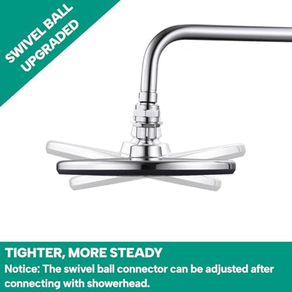 Heavy Duty Shower Head Swivel Ball Adapter, Solid Brass Shower Head Swivel Adapter Chrome Polished, Adjustable Shower Arm Connector Universal Shower Assembly Shower Arm Extension... - color: 360 degrees