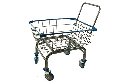 Heavy Duty Laundry and Grocery 1.8 Bushel Cart With U-Handle (Blue) - color: Blue