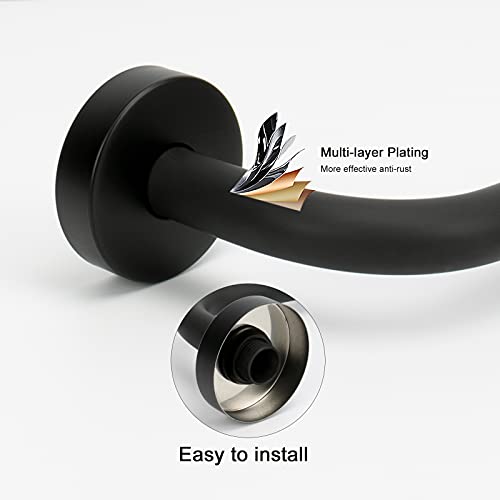 NearMoon S Shaped Shower Head Riser Arm, Shower Extender Arm with Flange, Standard 1/2" Connection- Bathroom Accessory (10 Inch, Matte Black) - color: Matte Black, style: 10 Inch