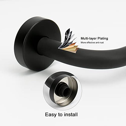 NearMoon S Shaped Shower Head Riser Arm, Shower Extender Arm with Flange, Standard 1/2" Connection- Bathroom Accessory (10 Inch, Matte Black) - color: Matte Black, style: 10 Inch