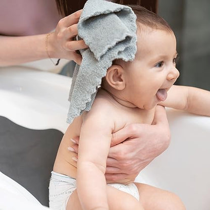 Slick- Baby Washcloths, 12 Pack, 10"x10", Microfiber Coral Fleece Baby Towels, Soft & Highly Absorbent Wash Cloths for Newborns, Infants and Toddlers, Gentle on Delicate Skin for Face, Hands and Body