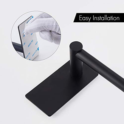 KES 12-Inch Towel Bar for Bathrooms, Adhesive Hand Towel Holder, Wall Mounted No Drill SUS 304 Stainless Steel Matte Black, A7000S30-BK - color: Matte Black, size: 12 Inch