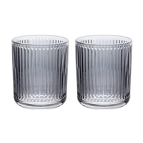 Gaolinci 2 Pcs Glass Tumbler Cup,Toothbrush Holder, Bathroom Cups, 10 oz - color: Grey, size: 10 oz