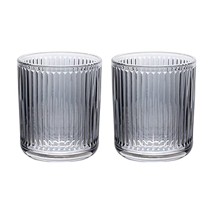Gaolinci 2 Pcs Glass Tumbler Cup,Toothbrush Holder, Bathroom Cups, 10 oz - color: Grey, size: 10 oz