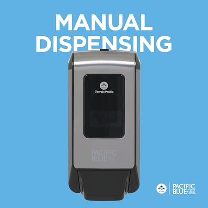 Pacific Blue Ultra Wall-Mounted Manual Dispenser for Foaming Hand Soap and Hand Sanitizer by GP PRO (Georgia-Pacific), Brushed Stainless, 53060, 11.5" W x 5.6" D by 4.4" H - size: 1 Count (Pack of 1)
