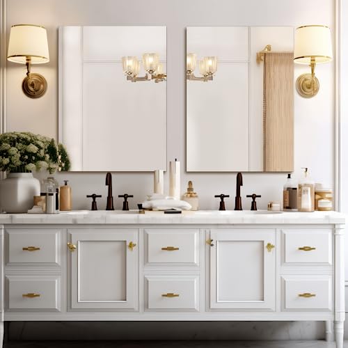 Frameless Wall Mirror 28"x36" Bathroom Vanity Mirror Shatterproof | Modern Wall Mount Mirror, Horizontal & Vertical, Rectangle Mirror for Over Sink, Living Room, Bedroom - size: 28"L x 36"W