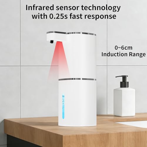 Automatic Liquid Soap Dispenser, Touchless 4 Levels (White, Liquid) | 14.2 oz Capacity, 4 Adjustable Levels, Liquid Hand Soap Dispenser, Kitchen and Bathroom Accessory - color: White, size: Liquid